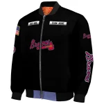 personalized atlanta braves american flag skull black bomber jacket best selling