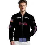 personalized atlanta braves american flag skull black bomber jacket best selling
