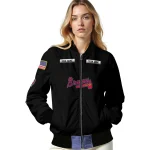 personalized atlanta braves american flag skull black bomber jacket best selling