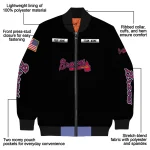 personalized atlanta braves american flag skull black bomber jacket best selling