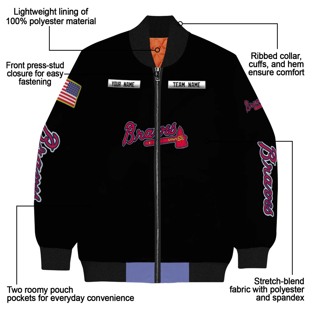 personalized atlanta braves american flag skull black bomber jacket new arrival personalized atlanta braves american flag skull black bomber jacket new arrival
