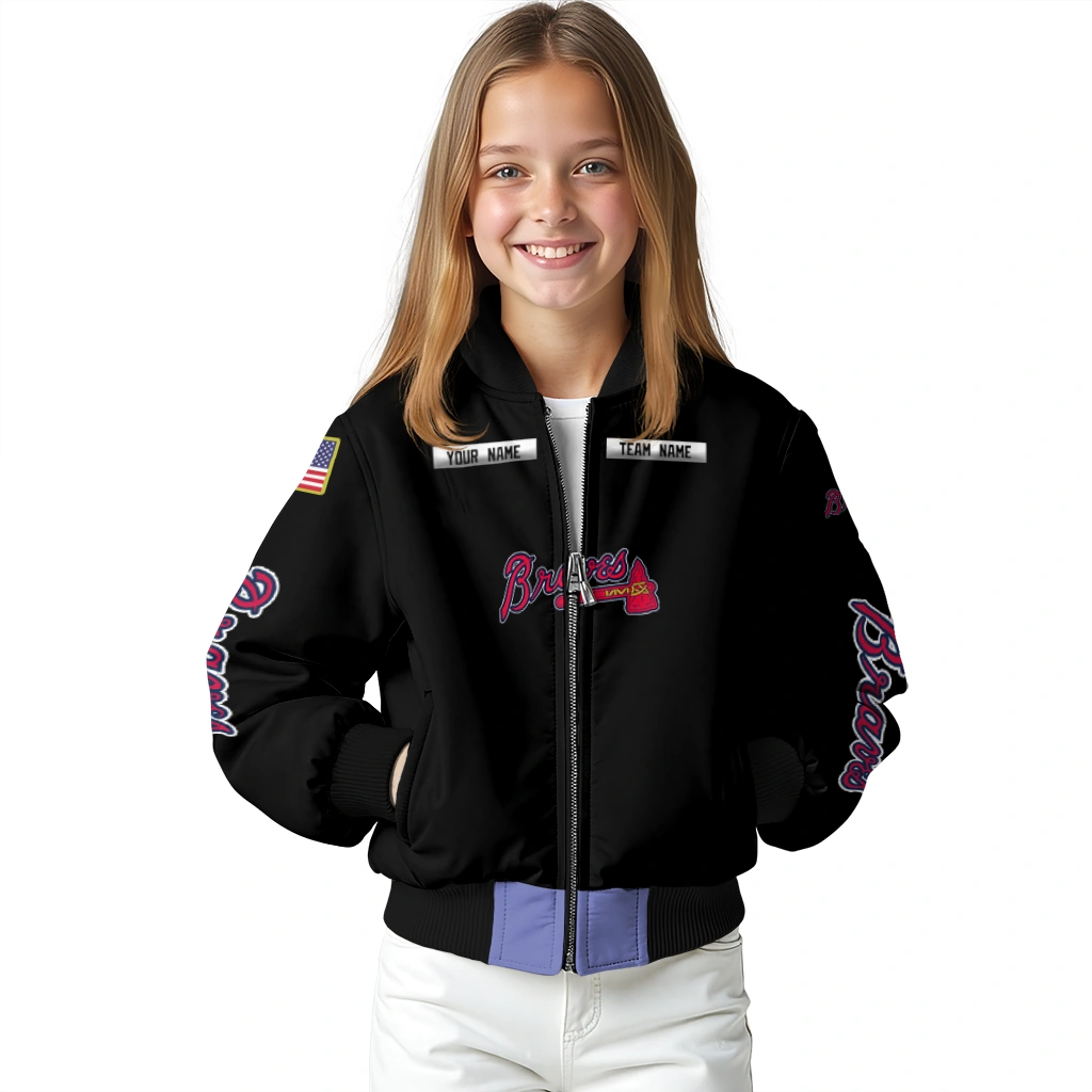 personalized atlanta braves american flag skull black bomber jacket top rated personalized atlanta braves american flag skull black bomber jacket top rated