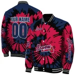 personalized atlanta braves burst splatter navy varsity jacket best selling