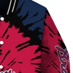 personalized atlanta braves burst splatter navy varsity jacket best selling