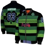 personalized atlanta braves clover green lines green black bomber jacket best selling