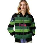 personalized atlanta braves clover green lines green black bomber jacket best selling