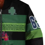 personalized atlanta braves clover green lines green black bomber jacket best selling