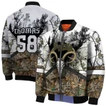 personalized atlanta braves deer skull camouflage white bomber jacket best selling