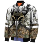 personalized atlanta braves deer skull camouflage white bomber jacket best selling