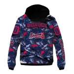 personalized atlanta braves shark art navy windbreaker jacket best selling