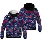 personalized atlanta braves shark art navy windbreaker jacket best selling