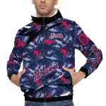 personalized atlanta braves shark art navy windbreaker jacket best selling