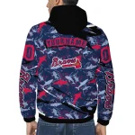 personalized atlanta braves shark art navy windbreaker jacket best selling