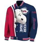 personalized atlanta braves snoopy head navy varsity jacket best selling