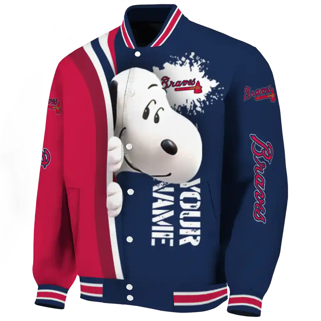 personalized atlanta braves snoopy head navy varsity jacket best selling personalized atlanta braves snoopy head navy varsity jacket best selling