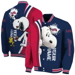 personalized atlanta braves snoopy head navy varsity jacket best selling