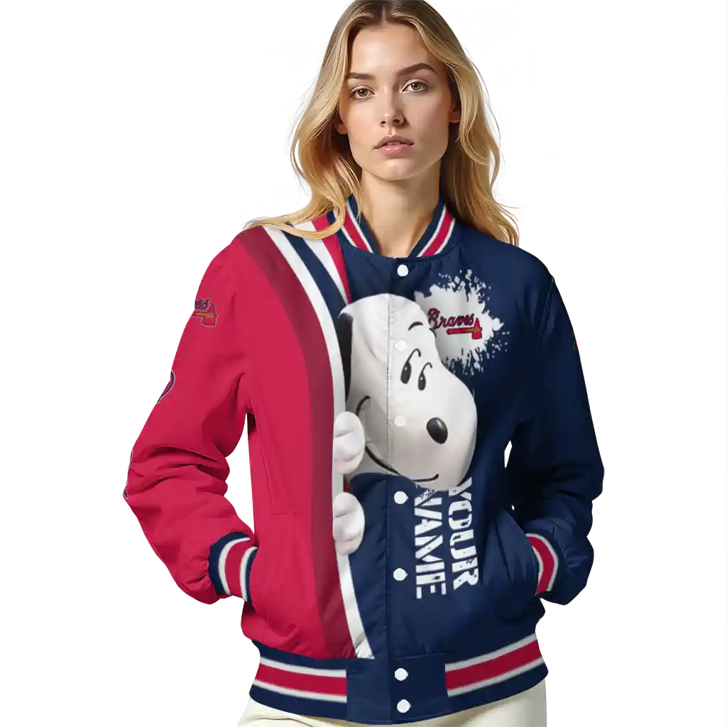 personalized atlanta braves snoopy head navy varsity jacket latest model personalized atlanta braves snoopy head navy varsity jacket latest model