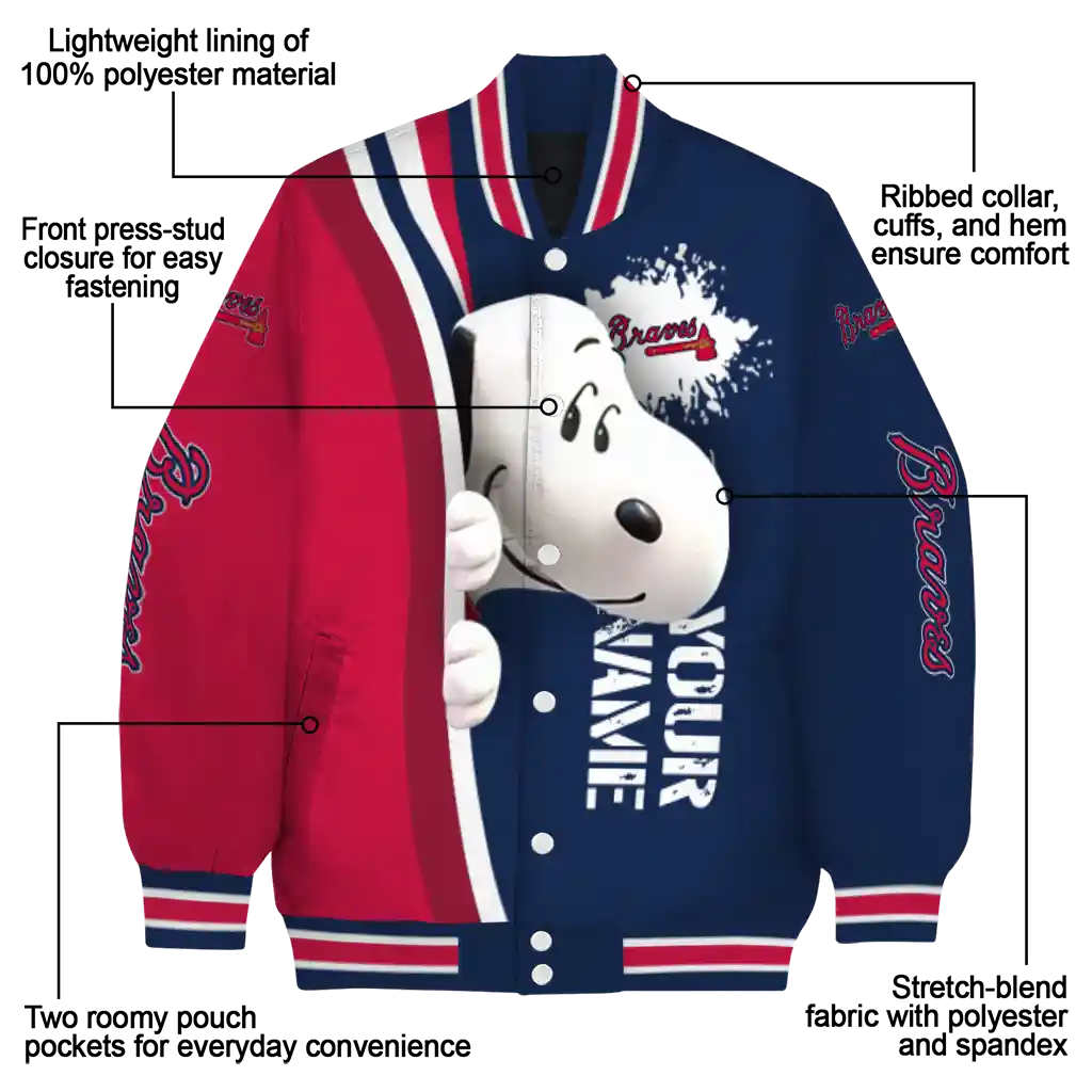 personalized atlanta braves snoopy head navy varsity jacket new arrival personalized atlanta braves snoopy head navy varsity jacket new arrival