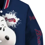 personalized atlanta braves snoopy head navy varsity jacket best selling