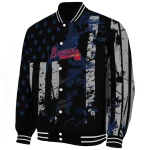 personalized atlanta braves star stripes navy black varsity jacket best selling