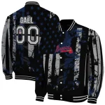 personalized atlanta braves star stripes navy black varsity jacket best selling