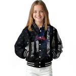 personalized atlanta braves star stripes navy black varsity jacket best selling