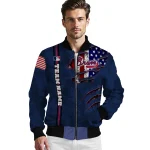 personalized atlanta braves us flag claws navy bomber jacket best selling