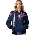 personalized atlanta braves us flag claws navy bomber jacket best selling
