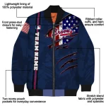 personalized atlanta braves us flag claws navy bomber jacket best selling