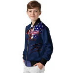 personalized atlanta braves us flag claws navy bomber jacket best selling