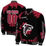 personalized atlanta falcons burst splatter red varsity jacket best selling