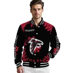 personalized atlanta falcons burst splatter red varsity jacket best selling