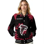 personalized atlanta falcons burst splatter red varsity jacket best selling