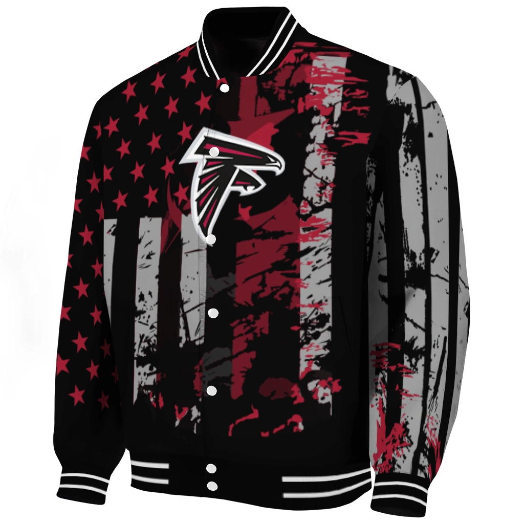 personalized atlanta falcons star stripes red black varsity jacket best selling personalized atlanta falcons star stripes red black varsity jacket best selling