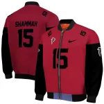 personalized atlanta falcons team patch red bomber jacket best selling