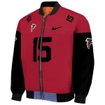 personalized atlanta falcons team patch red bomber jacket best selling