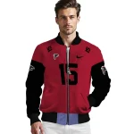 personalized atlanta falcons team patch red bomber jacket best selling