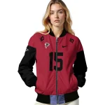 personalized atlanta falcons team patch red bomber jacket best selling