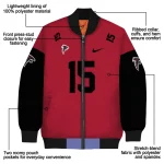 personalized atlanta falcons team patch red bomber jacket best selling