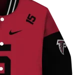 personalized atlanta falcons team patch red varsity jacket best selling