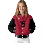 personalized atlanta falcons team patch red varsity jacket best selling