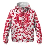 personalized atlanta hawks camouflage mashup red windbreaker jacket best selling