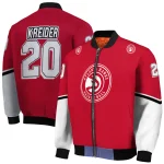 personalized atlanta hawks chevron style red bomber jacket best selling