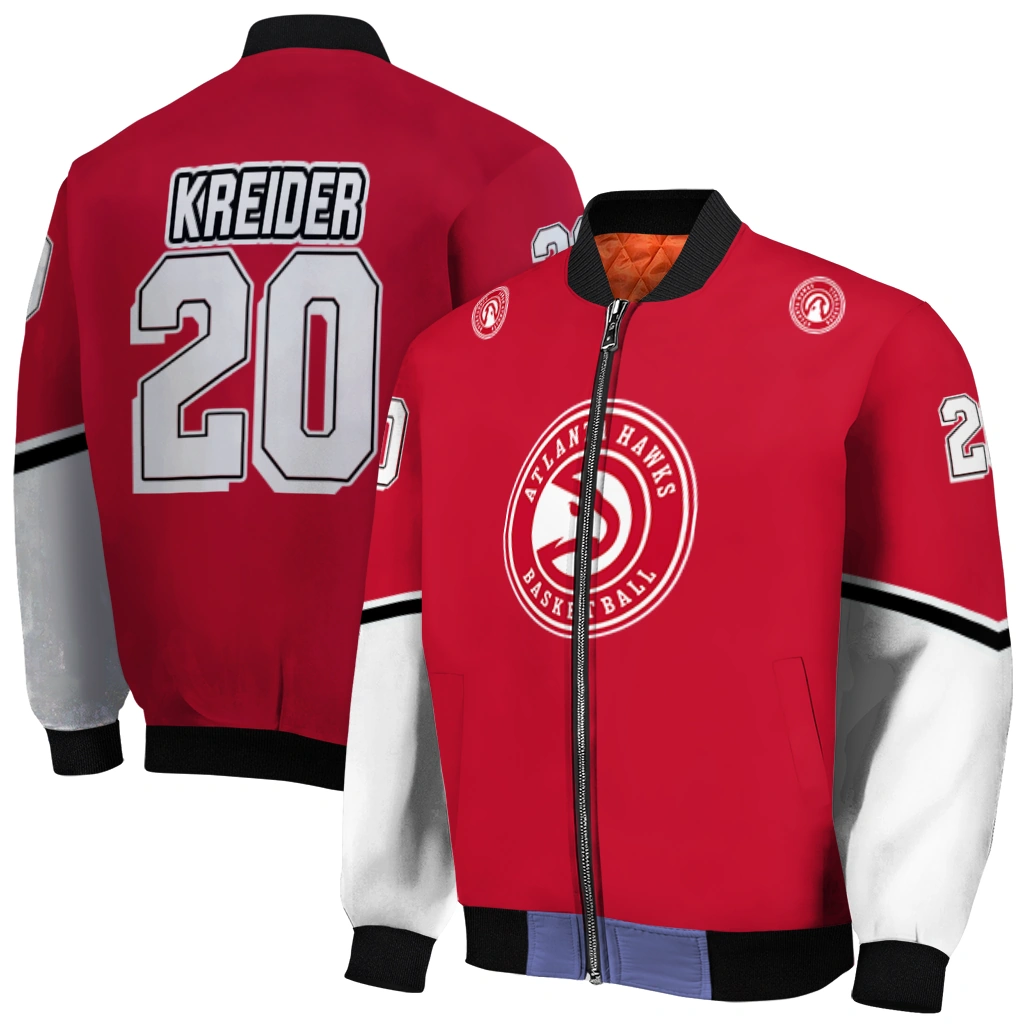 personalized atlanta hawks chevron style red bomber jacket best selling personalized atlanta hawks chevron style red bomber jacket best selling