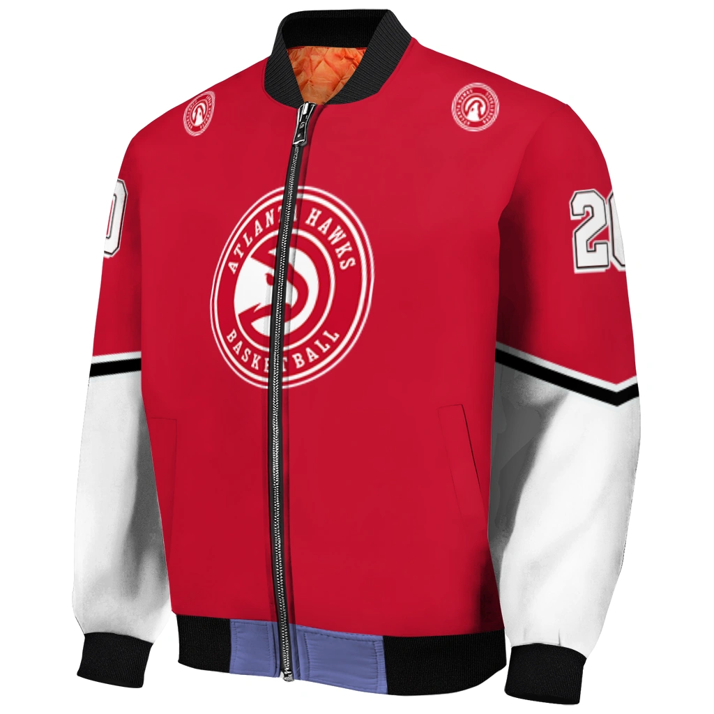 personalized atlanta hawks chevron style red bomber jacket fashion forward personalized atlanta hawks chevron style red bomber jacket fashion forward