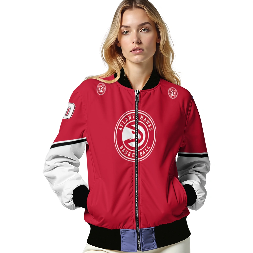 personalized atlanta hawks chevron style red bomber jacket latest model personalized atlanta hawks chevron style red bomber jacket latest model