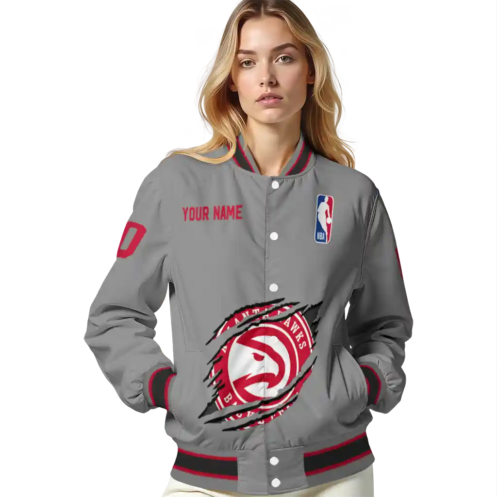 personalized atlanta hawks claw accent grey varsity jacket latest model personalized atlanta hawks claw accent grey varsity jacket latest model
