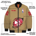 personalized atlanta hawks claw opening beige bomber jacket best selling