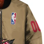 personalized atlanta hawks claw opening beige bomber jacket best selling
