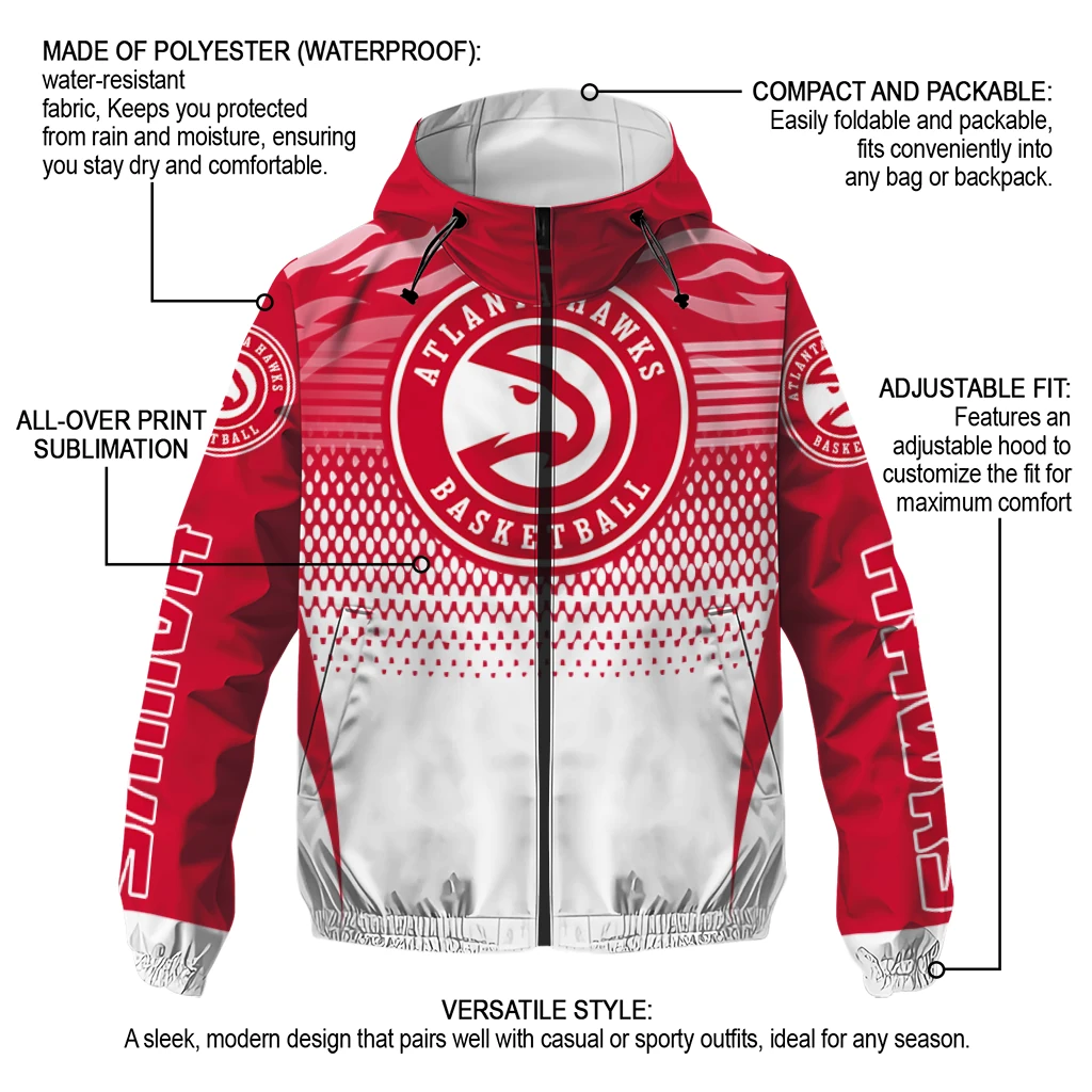 personalized atlanta hawks pattern layers red windbreaker jacket new arrival personalized atlanta hawks pattern layers red windbreaker jacket new arrival